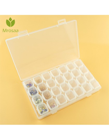 28 slotów zestaw do malowania diamentami regulowany plastikowy pojemnik do przevhowywania Nail Art Rhinestone narzędzie przechow