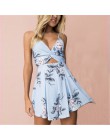 Styl boho Playsuit kwiatowy Print seksowne rampersy krótkie ogrodniczki Top Macacao Feminino kobiety ubrania w stylu casual, let
