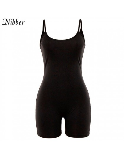 Nibber czarny podstawowe bez rękawów playsuits kobiet 2019 moda lato elastyczna miękka odzież na co dzień playsuits Jogging Spor