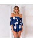Styl boho Playsuit kwiatowy Print seksowne rampersy krótkie ogrodniczki Top Macacao Feminino kobiety ubrania w stylu casual, let