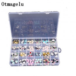 Otmagelu przezroczysty z tworzywa sztucznego 24 sloty piękna biżuteria Nail Art Rhinestone pusty schowek ręcznie wykonana skrzyn