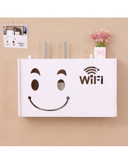 Bezprzewodowy Router wi-fi Box drewno-plastikowa półka ścienna wisząca wtyczka deska uchwyt schowek 3 rozmiar 9 styl organizator