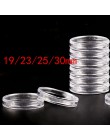 10 sztuk/paczka średnica 19/23/25/30mm okrągłe przezroczyste kapsułki w kształcie monet rzemiosło pojemniki przechowywania/kolek