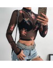 Seksowna damska koszulka przepuszczalna przezroczysta siateczka z długim rękawem Sheer Slim damska koszulka z golfem New Arrival