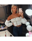 Nibber wiosna nowy off ramię krótki top kobiety tshirts 2019 urząd lady elegancka pełna rękaw biała koszulka klub party sexy kos
