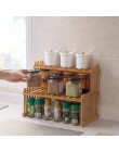 2 warstwy Bamboo Storage Rack przyprawa kuchenna Jar Bottle stojak na przyprawy dekoracja organizator półka na blat stojaki
