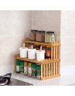 2 warstwy Bamboo Storage Rack przyprawa kuchenna Jar Bottle stojak na przyprawy dekoracja organizator półka na blat stojaki