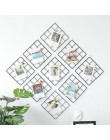 20x20cm Nordic siatka metalowa siatka diy ściana zdjęcia pocztówki ścienny wyświetlacz artystyczny organizer siatkowy ramka na z