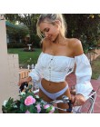 Nibber wiosna nowy off ramię krótki top kobiety tshirts 2019 urząd lady elegancka pełna rękaw biała koszulka klub party sexy kos