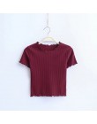 Vintage Wood ears O neck z krótkim rękawem T-shirt 2018 nowa kobieta Slim Fit t shirt obcisła koszulka letnie bluzki retro 6 kol