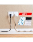 20 sztuk biały lepkości kabel drutu kabel organizator upuść klip Tidy uchwyt na przewód do ładowarki USB na blat wyposażone zaci