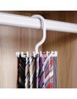 Mini plastikowa opaska Rack 20 krawaty/paski/szaliki posiada wieszak obrotowy hak biały uchwyt na krawat półeczki na drobiazgi o
