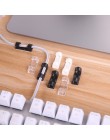 20 sztuk biały lepkości kabel drutu kabel organizator upuść klip Tidy uchwyt na przewód do ładowarki USB na blat wyposażone zaci