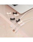 20 sztuk biały lepkości kabel drutu kabel organizator upuść klip Tidy uchwyt na przewód do ładowarki USB na blat wyposażone zaci