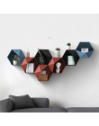 Nordic Living Room naścienna geometryczna bezdotykowa dekoracja ścienna półka łazienkowa dekoracja salonu sześciokątny stojak do