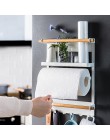 Magnetyczna adsorpcja lodówka boczny stojak ścienny wielofunkcyjny uchwyt do przechowywania papier kuchenny półka na ręczniki or