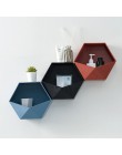 Nordic Living Room naścienna geometryczna bezdotykowa dekoracja ścienna półka łazienkowa dekoracja salonu sześciokątny stojak do