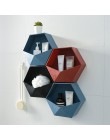 Nordic Living Room naścienna geometryczna bezdotykowa dekoracja ścienna półka łazienkowa dekoracja salonu sześciokątny stojak do