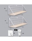 Drewniany żelazny na półkę na ścianę stojak do montowania na ścianę organizacja do kuchni sypialnia Home Decor pokój dziecięcy D