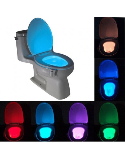 Inteligentna toaleta wc Nightlight LED Body z czujnikiem ruchu On/Off lampa z czujnikiem na muszlę 8 wielokolorowa lampa toaleto