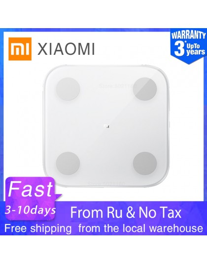 XIAOMI MIJIA Mi skład ciała skala 2 inteligentna cyfrowa elektroniczna podłoga w łazience waga do pomiaru tkanki tłuszczowej bil