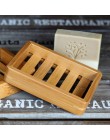 Drewniane naturalny bambus mydelniczki tacka mydelniczka pudełko na talerze przenośny pojemnik na mydelniczka łazienkowa pudełko