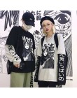 NiceMix koszulka Harajuku kobiety fałszywe 2 sztuk druku japoński Fujiang Horror komiks koszula z długim rękawem kobiety Vetemen