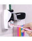 Automatyczny dozownik pasty do zębów 5 sztuk uchwyt na szczoteczki do zębów wyciskacz półki łazienkowe akcesoria do kąpieli uchw