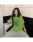 Harajuku vintage Fun dragon T-shirt damski koszulki Ulzzang dropshipping odzież wegańska bawełna gotycki siatkowy top koszula pu