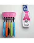 Automatyczny dozownik pasty do zębów 5 sztuk uchwyt na szczoteczki do zębów wyciskacz półki łazienkowe akcesoria do kąpieli uchw