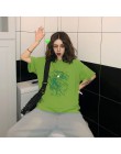 Harajuku vintage Fun dragon T-shirt damski koszulki Ulzzang dropshipping odzież wegańska bawełna gotycki siatkowy top koszula pu