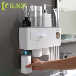 GUNOT magnetyczny uchwyt na szczoteczki do zębów automatyczna pasta do zębów dozownik dozownik uchwyt do montażu naściennego akc