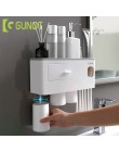 GUNOT magnetyczny uchwyt na szczoteczki do zębów automatyczna pasta do zębów dozownik dozownik uchwyt do montażu naściennego akc