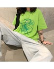 Harajuku vintage Fun dragon T-shirt damski koszulki Ulzzang dropshipping odzież wegańska bawełna gotycki siatkowy top koszula pu