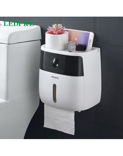 LEDFRE plastikowa toaleta uchwyt na papier łazienka podwójne pudełko na chusteczki naścienny pojemnik na papier toaletowy