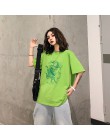 Harajuku vintage Fun dragon T-shirt damski koszulki Ulzzang dropshipping odzież wegańska bawełna gotycki siatkowy top koszula pu