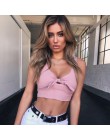 Prążkowana muszka podkoszulki Camisole damska letnia krótka koszulka basic Streetwear Fashion 2018 fajne dziewczyny krótkie kosz