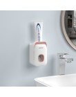 BAISPO naścienny automatyczny dozownik pasty do zębów plastikowy odporny na kurz uchwyt na szczoteczki do zębów do wc akcesoria 