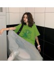 Harajuku vintage Fun dragon T-shirt damski koszulki Ulzzang dropshipping odzież wegańska bawełna gotycki siatkowy top koszula pu