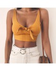 Prążkowana muszka podkoszulki Camisole damska letnia krótka koszulka basic Streetwear Fashion 2018 fajne dziewczyny krótkie kosz
