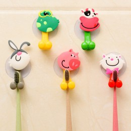 Animal Cute Cartoon przyssawka uchwyt na szczoteczki do zębów zestaw akcesoriów łazienkowych uchwyt ścienny z przyssawką