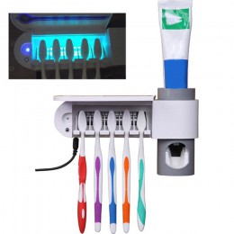ABEDOE 2 w 1 sterylizator uv do szczoteczki do zębów uchwyt na szczoteczki do zębów automatyczna pasta do zębów dozownik dozowni