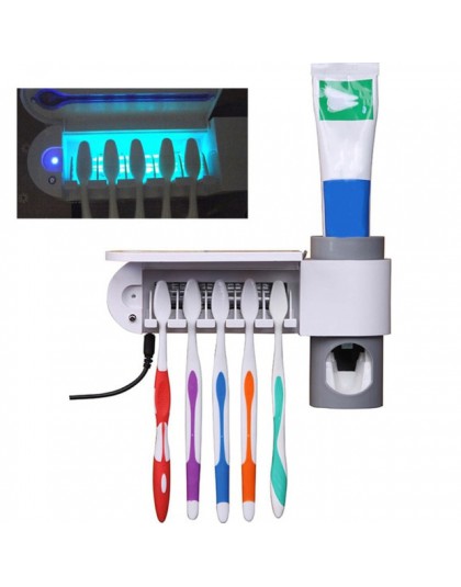 ABEDOE 2 w 1 sterylizator uv do szczoteczki do zębów uchwyt na szczoteczki do zębów automatyczna pasta do zębów dozownik dozowni
