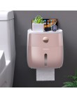 BAISPO dwuwarstwowy uchwyt na papier toaletowy wodoszczelne pudełko do przechowywania naścienny dozownik w rolce wc przenośne uc