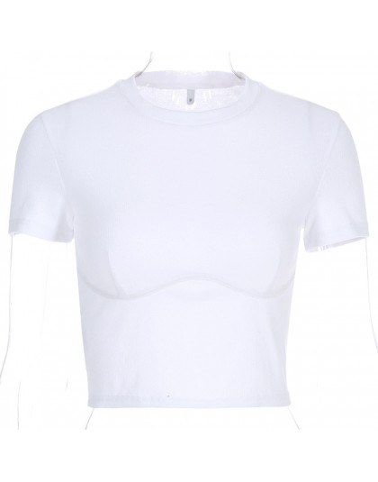 Prosta, na co dzień biała koszulka crop top elegancka koszulka damska z krótkim rękawem główna ulica koszulki bawełniane damskie