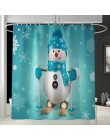 Wesołych świąt łazienka zestaw Snowman święty mikołaj z łosiem wodoodporny prysznic kurtyna toaleta pokrywa Mat antypoślizgowy d