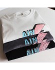 100% bawełna damska koszulka z krótkim rękawem topy list drukuj O-Neck czarne białe koszulki kobieta 2020 Summer Lady Tshirt w m