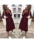 Kobiety w stylu Vintage z przodu przycisk Sashes Party Dress rękaw 3/4 skręcić w dół kołnierz jednolita sukienka 2019 jesień now