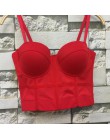 Modna siatka Push Up Bralet damski gorset stanik gorsetowy klub nocny Party krótka kamizelka Plus rozmiar AW514