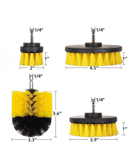 4 sztuk wiertła zestaw szczotek-wiercenia BrushPower Scrubber do czyszczenia wanna do łazienki szczotka do czyszczenia wiertarka
